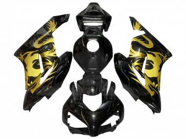 Billige Honda CBR1000RR Motorrad Verkleidung 2004-2005 - Gold Glanzendes Schwarz Dragon
