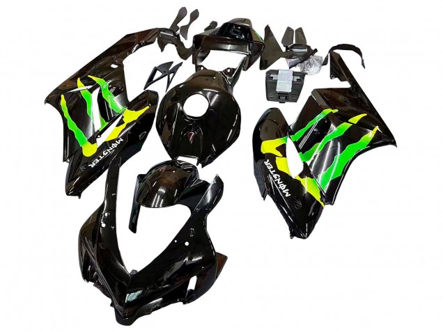 Billige Honda CBR1000RR Motorrad Verkleidung 2004-2005 - Glanzendes Schwarz Gelb Grun Monster