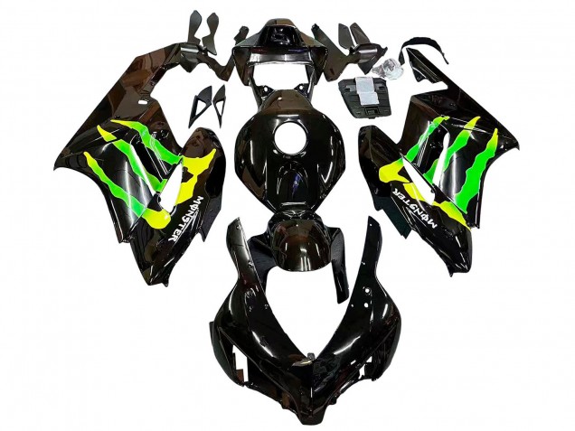 Billige Honda CBR1000RR Motorrad Verkleidung 2004-2005 - Glanzendes Schwarz Gelb Grun Monster