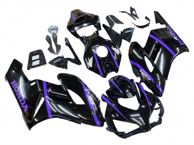 Billige Honda CBR1000RR Motorrad Verkleidung 2004-2005 - Glanzendes Schwarz Lila Streifen