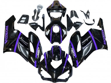 Billige Honda CBR1000RR Motorrad Verkleidung 2004-2005 - Glanzendes Schwarz Lila Streifen