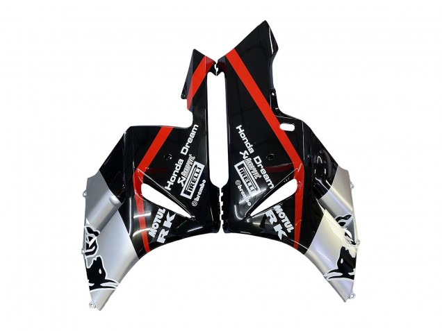 Billige Honda CBR1000RR Motorrad Verkleidung 2004-2005 - Silber Glanzendes Schwarz Rot Streifen