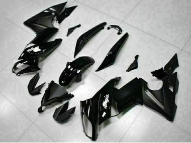 Billige Kawasaki EX650 Motorrad Verkleidung 2009-2011 - Glanzendes Schwarz Weiss Aufkleber
