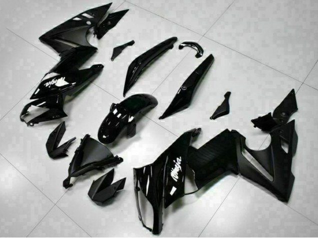 Billige Kawasaki EX650 Motorrad Verkleidung 2009-2011 - Glanzendes Schwarz Weiss Aufkleber