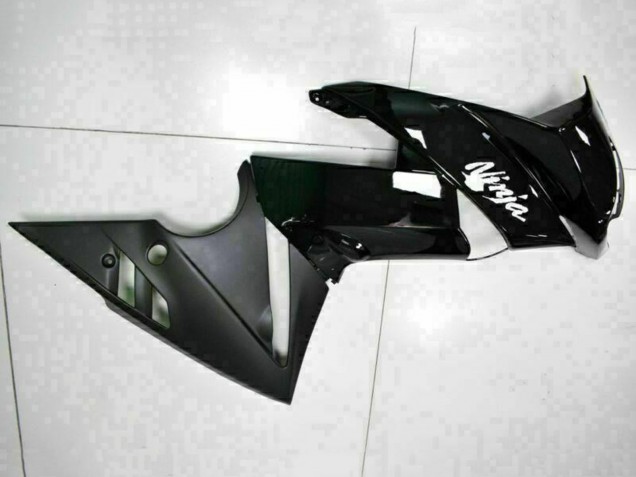 Billige Kawasaki EX650 Motorrad Verkleidung 2009-2011 - Glanzendes Schwarz Weiss Aufkleber