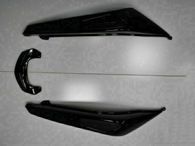 Billige Kawasaki EX650 Motorrad Verkleidung 2009-2011 - Glanzendes Schwarz Weiss Aufkleber