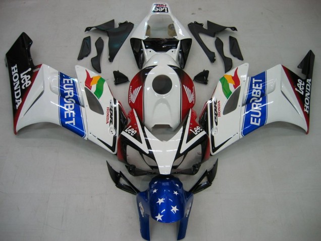 Billige Honda CBR1000RR Motorrad Verkleidung 2004-2005 - Weiss Blau Rot Glanzendes Schwarz Stern EuroBet Lee