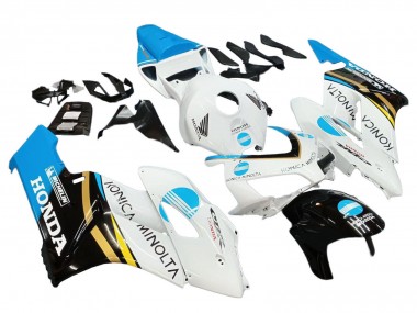 Billige Honda CBR1000RR Motorrad Verkleidung 2004-2005 - Weiss Hellblau Gelb Schwarz Konica Minolta