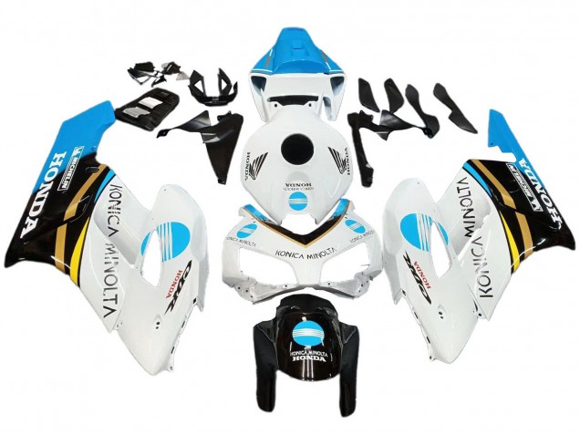 Billige Honda CBR1000RR Motorrad Verkleidung 2004-2005 - Weiss Hellblau Gelb Schwarz Konica Minolta