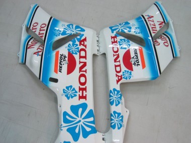 Billige Honda CBR1000RR Motorrad Verkleidung 2004-2005 - Weiss Blau Schnee Nastro Azzurro 46