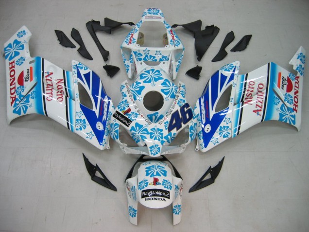 Billige Honda CBR1000RR Motorrad Verkleidung 2004-2005 - Weiss Blau Schnee Nastro Azzurro 46
