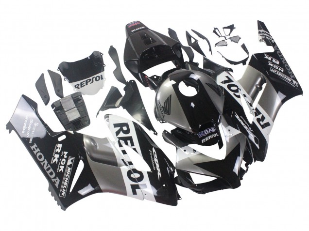 Billige Honda CBR1000RR Motorrad Verkleidung Kit 2004-2005 - Silber Weiss Glanzendes Schwarz Repsol