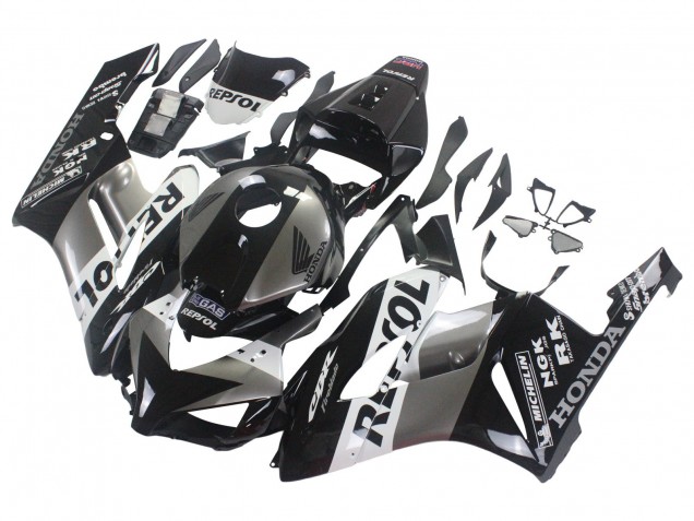 Billige Honda CBR1000RR Motorrad Verkleidung Kit 2004-2005 - Silber Weiss Glanzendes Schwarz Repsol
