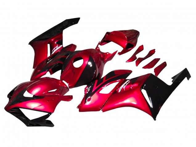 Billige Honda CBR1000RR Motorrad Verkleidung 2004-2005 - Rot Glanzendes Schwarz Streifen