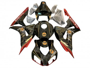 Billige Honda CBR1000RR Motorrad Verkleidung 2006-2007 - Glanzendes Schwarz Rot Gold BACARDI