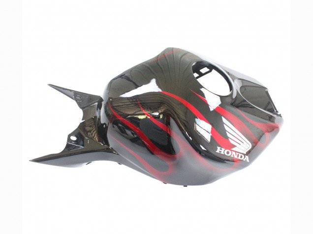 Billige Honda CBR1000RR Motorrad Verkleidung 2006-2007 - Glanzendes Schwarz Rot Flamme