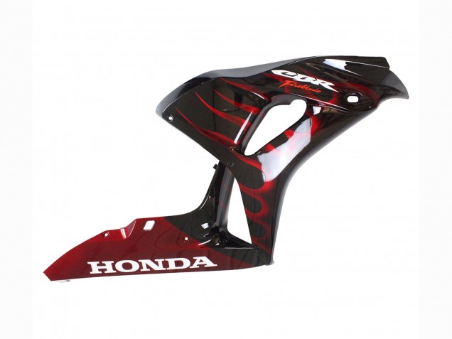 Billige Honda CBR1000RR Motorrad Verkleidung 2006-2007 - Glanzendes Schwarz Rot Flamme