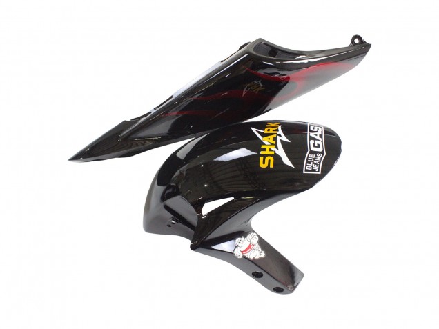 Billige Honda CBR1000RR Motorrad Verkleidung 2006-2007 - Glanzendes Schwarz Gelb Rot Flamme
