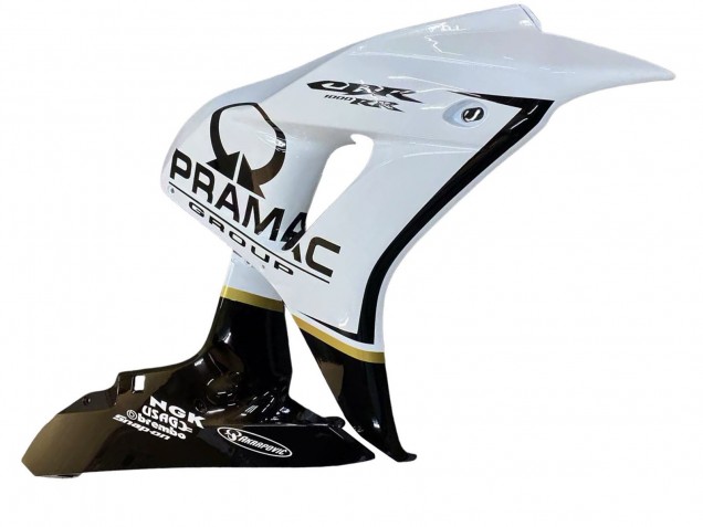Billige Honda CBR1000RR Motorrad Verkleidung 2006-2007 - Weiss Glanzendes Schwarz Pramac