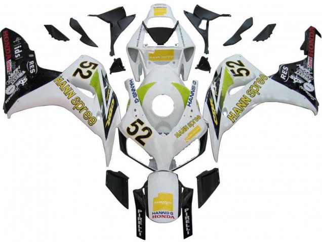 Billige Honda CBR1000RR Motorrad Verkleidung 2006-2007 - Weiss Grun Glanzendes Schwarz Hannspree 52