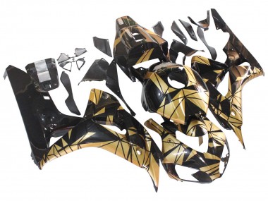 Billige Honda CBR1000RR Motorrad Verkleidung 2006-2007 - Gold Glanzendes Schwarz