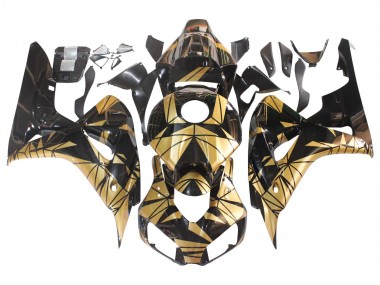 Billige Honda CBR1000RR Motorrad Verkleidung 2006-2007 - Gold Glanzendes Schwarz