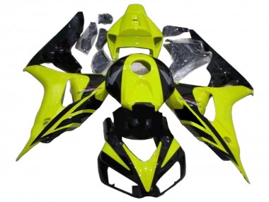 Billige Honda CBR1000RR Motorrad Verkleidung 2006-2007 - Grun Glanzendes Schwarz Geometric