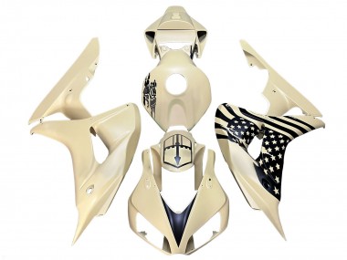 Billige Honda CBR1000RR Motorrad Verkleidung 2006-2007 - Creme Schwarz