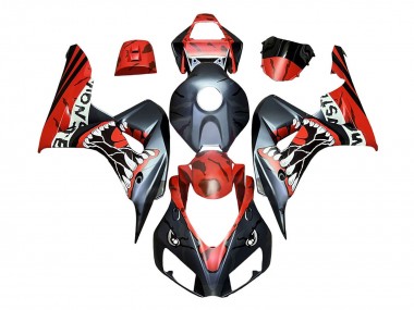Billige Honda CBR1000RR Motorrad Verkleidung 2006-2007 - Rot Matt Schwarz Monster Hai