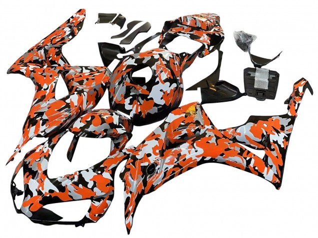 Billige Honda CBR1000RR Motorrad Verkleidung 2006-2007 - Schwarz Orange Silber Camouflage