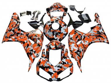 Billige Honda CBR1000RR Motorrad Verkleidung 2006-2007 - Schwarz Orange Silber Camouflage
