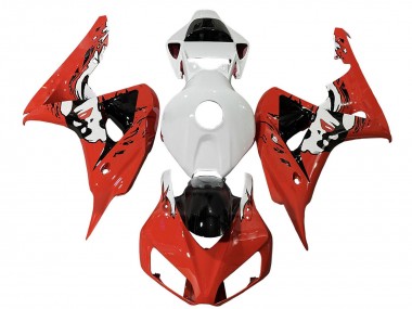 Billige Honda CBR1000RR Motorrad Verkleidung 2006-2007 - Weiss Rot Glanzendes Schwarz