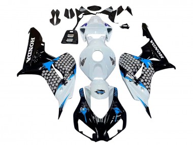 Billige Honda CBR1000RR Motorrad Verkleidung 2006-2007 - Weiss Blau Glanzendes Schwarz