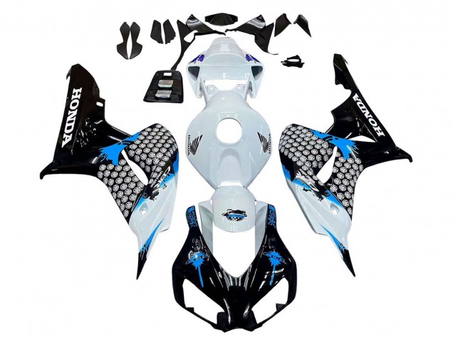 Billige Honda CBR1000RR Motorrad Verkleidung 2006-2007 - Weiss Blau Glanzendes Schwarz