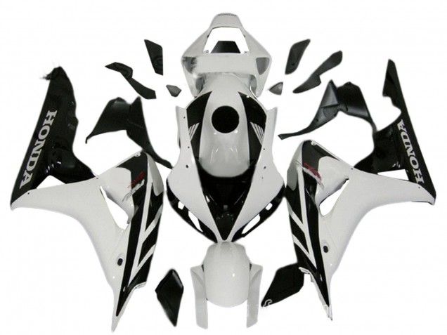 Billige Honda CBR1000RR Motorrad Verkleidung Kit 2006-2007 - Weiss Glanzendes Schwarz