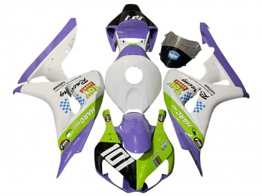 Billige Honda CBR1000RR Motorrad Verkleidung 2006-2007 - Weiss Lila Grun Glanzendes Schwarz