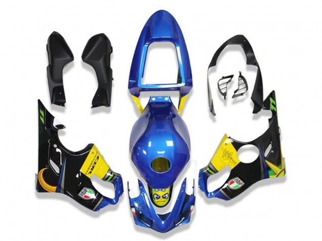 Billige Honda CBR600 F4i Motorrad Verkleidung 2001-2003 - Blau Gelb Glanzendes Schwarz Hai