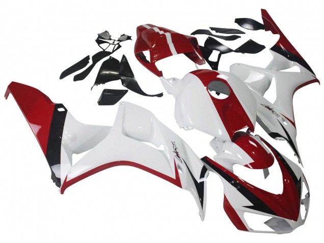 Billige Honda CBR1000RR Motorrad Verkleidung Kit 2006-2007 - Weiss Rot Glanzendes Schwarz