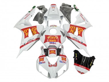 Billige Honda CBR1000RR Motorrad Verkleidung 2006-2007 - Weiss Rot San Carlo