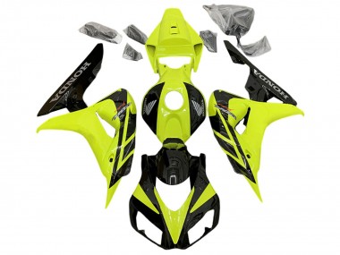 Billige Honda CBR1000RR Motorrad Verkleidung 2006-2007 - Gelb Glanzendes Schwarz