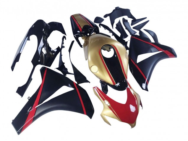 Billige Honda CBR1000RR Motorrad Verkleidung 2008-2011 - Gold Rot Glanzendes Schwarz