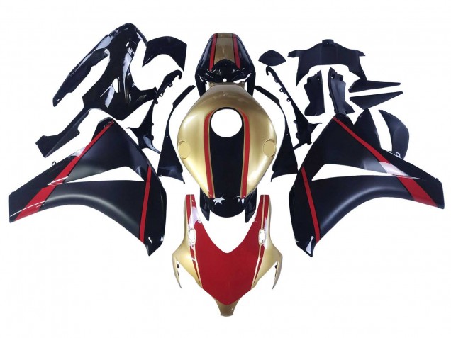Billige Honda CBR1000RR Motorrad Verkleidung 2008-2011 - Gold Rot Glanzendes Schwarz