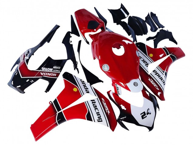 Billige Honda CBR1000RR Motorrad Verkleidung 2008-2011 - Weiss Rot Glanzendes Schwarz Rennen 24