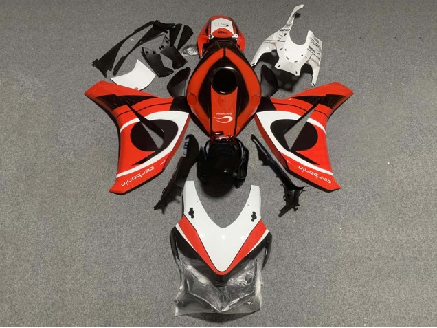 Billige Honda CBR1000RR Motorrad Verkleidung Kit 2008-2011 - Weiss Rot Glanzendes Schwarz