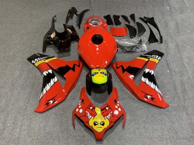 Billige Honda CBR1000RR Motorrad Verkleidung 2008-2011 - Rot Gelb Glanzendes Schwarz Hai