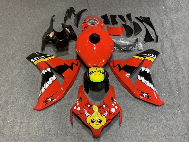 Billige Honda CBR1000RR Motorrad Verkleidung 2008-2011 - Rot Gelb Glanzendes Schwarz Hai