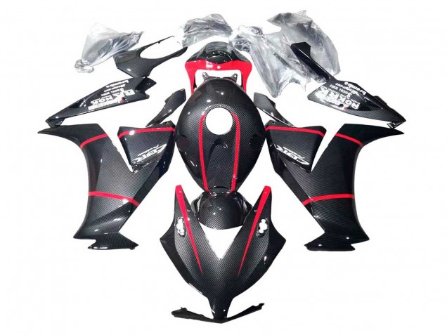 Billige Honda CBR1000RR Motorrad Verkleidung 2012-2016 - Schwarzes Carbonfaser Rot