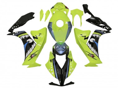 Billige Honda CBR1000RR Motorrad Verkleidung 2012-2016 - Hellgrun Blau Glanzendes Schwarz Hai