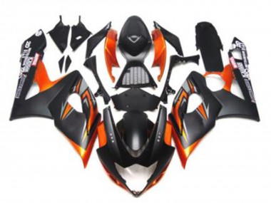 Billige Suzuki GSXR 1000 Motorrad Verkleidung 2005-2006 - Glanzendes Schwarz Matt Schwarz Schwarz Orange