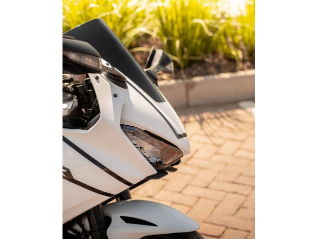 Billige Honda CBR1000RR Motorrad Verkleidung 2017-2024 - Weiss mit Schwarz Streifen Fireblade